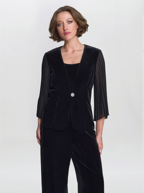 Lainie Velvet Top And Jacket Set