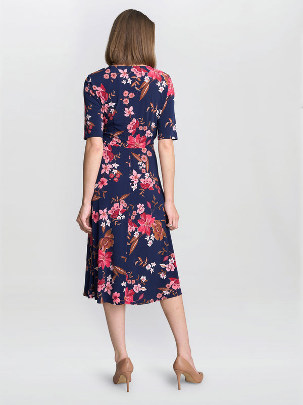 Lou Floral Print Midi Dress