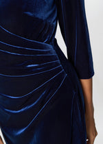 Paris Velvet Maxi Dress With 3/4 Sleeve