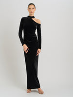 Sharon Velvet One Shoulder Maxi Dress