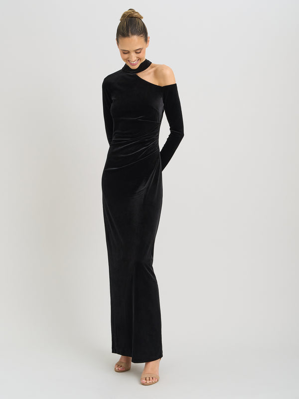 Sharon Velvet One Shoulder Maxi Dress
