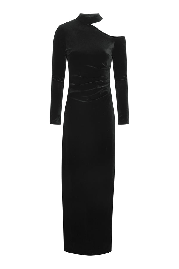 Sharon Velvet One Shoulder Maxi Dress