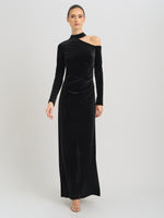 Sharon Velvet One Shoulder Maxi Dress