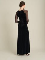 Sheridan Velvet Maxi Dress With Sheer Sleeves