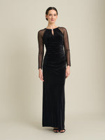 Sheridan Velvet Maxi Dress With Sheer Sleeves