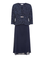 Sheryl Textured Jacket And Chiffon Dress
