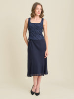 Sheryl Textured Jacket And Chiffon Dress