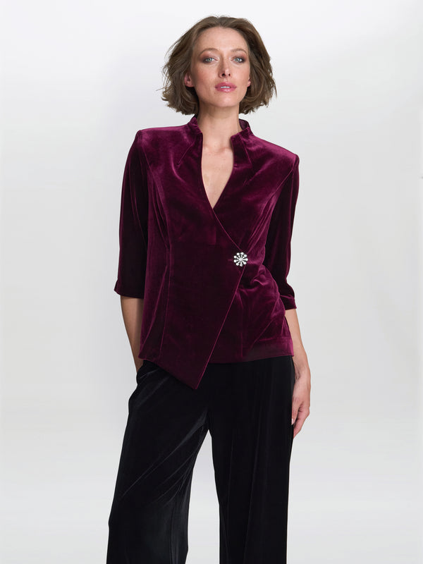 Tayla Velvet Wrap Blouse