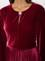 Tillie Pleated Velvet Dress