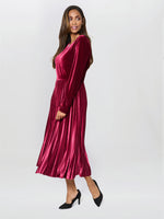 Tillie Pleated Velvet Dress