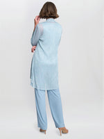 Tina Three Piece Metallic Crinkle Trouser Suit