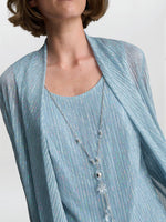 Tina Three Piece Metallic Crinkle Trouser Suit