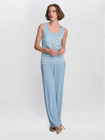 Tina Three Piece Metallic Crinkle Trouser Suit