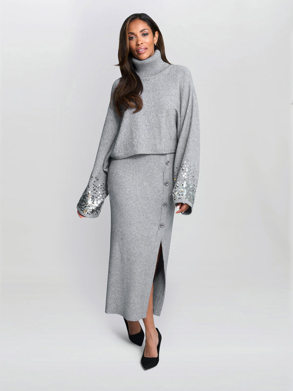 Vanna Sequin Cuff Jumper