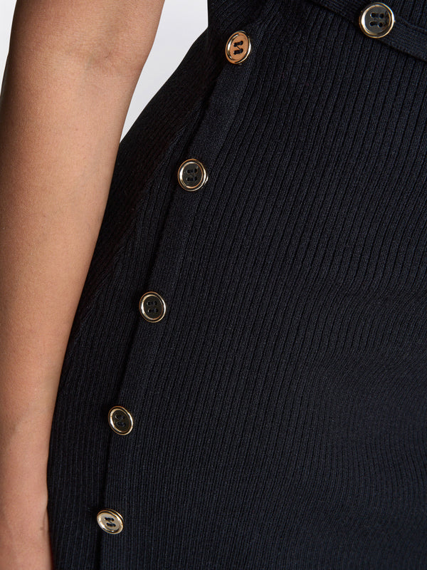 Vickie Button Detail Knit Dress