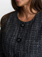 Alisson Tweed Knit Button Front Jacket