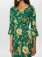 Yasmine Green Floral Dress