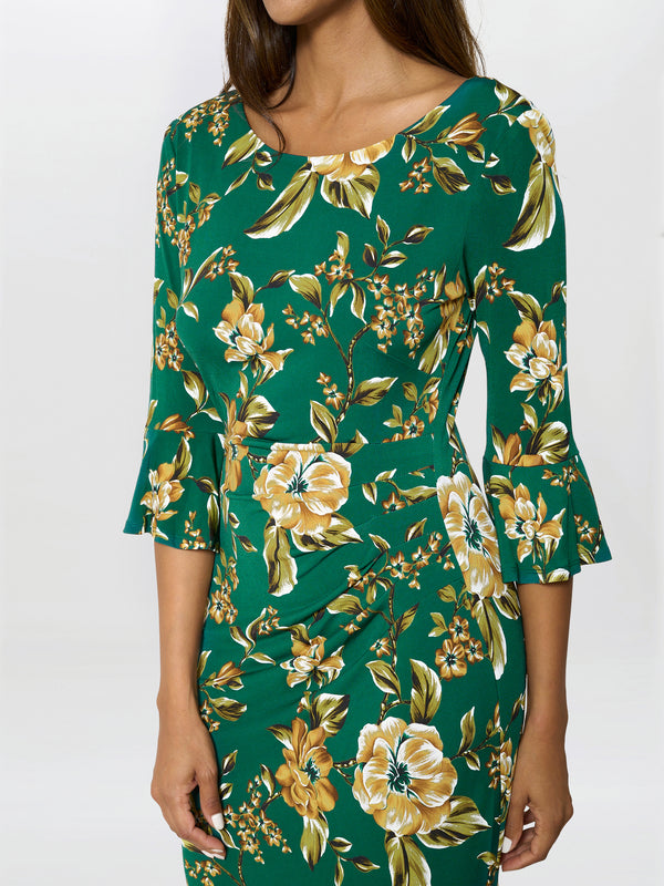 Yasmine Green Floral Dress