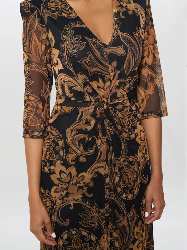 Yvette Burnt Bronze Midi Dress