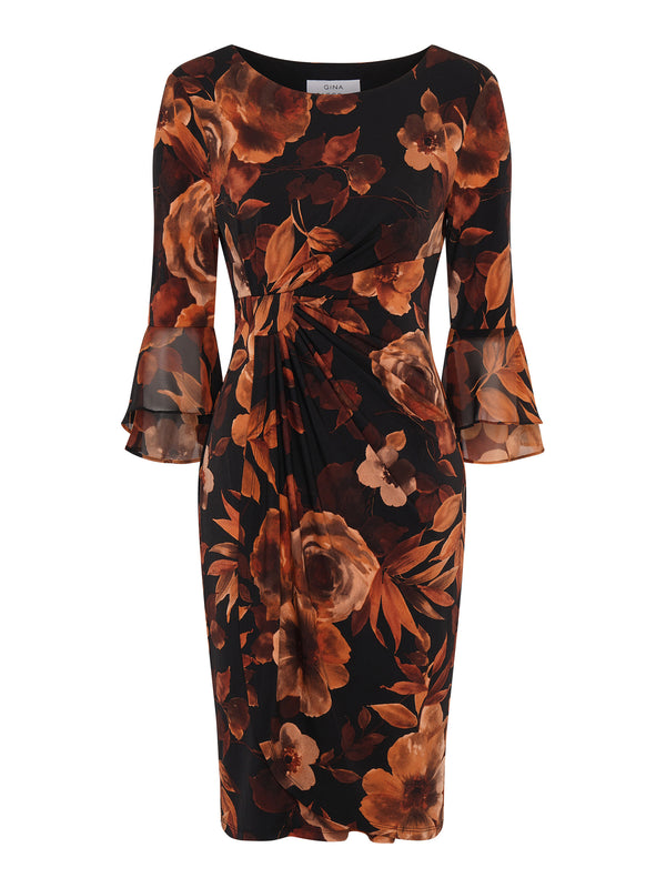 Abi Rust Floral Print Dress