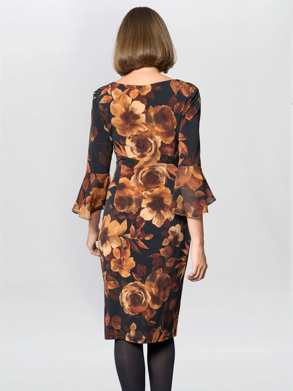 Abi Rust Floral Print Dress