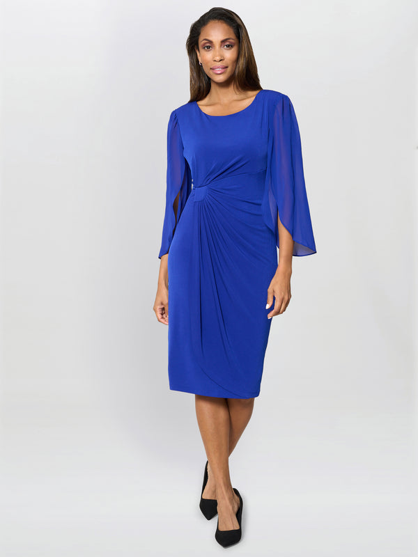 Ryder Jersey And Chiffon Wrap Dress