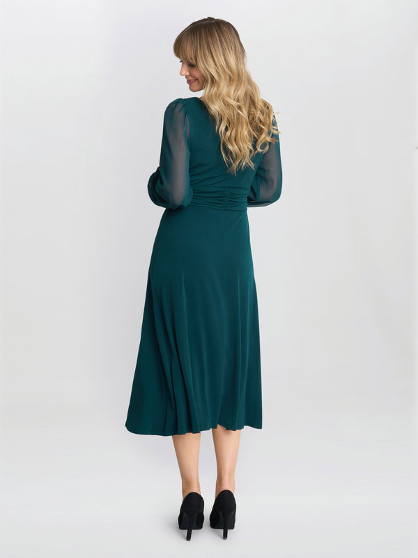 Piper Jersey And Chiffon Midi Dress