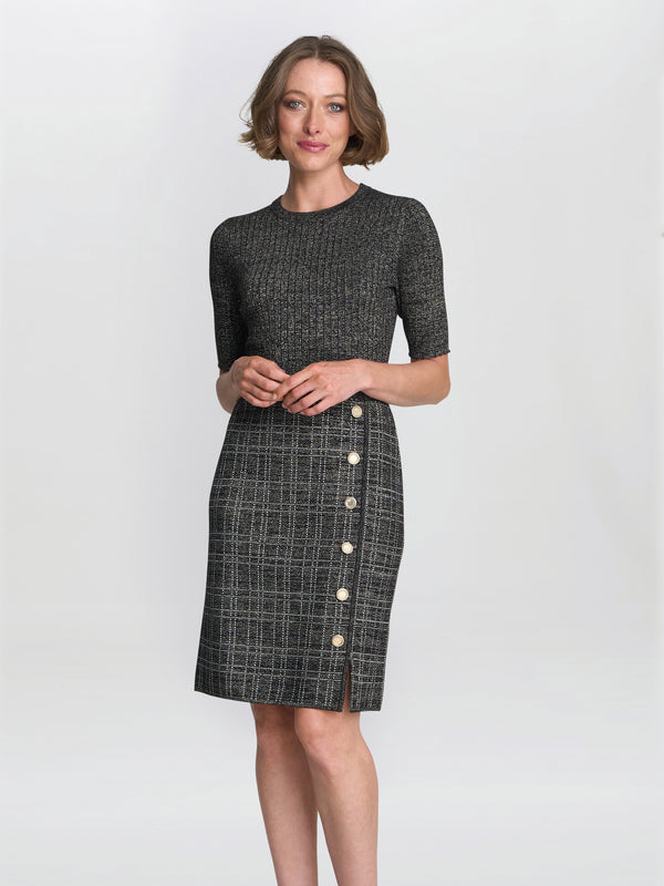 Antonella Button Detail Knit Dress