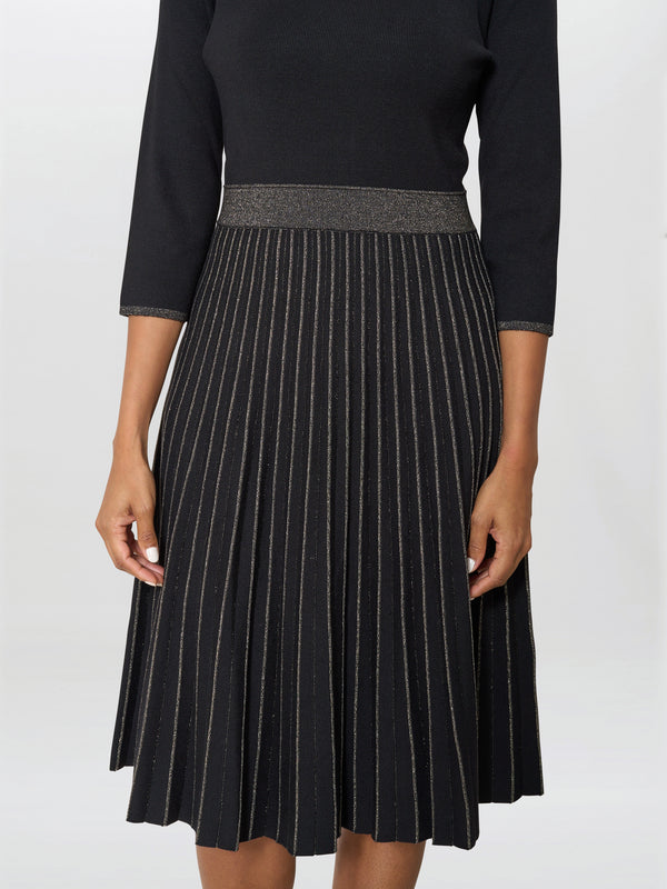 Apple Pleated Midi Dress