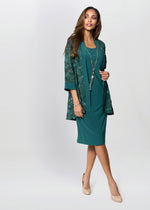 Charlee Embroidered Lace Dress And Jacket With Detachable Necklace