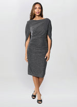 Heena Metallic Drape Back Dress