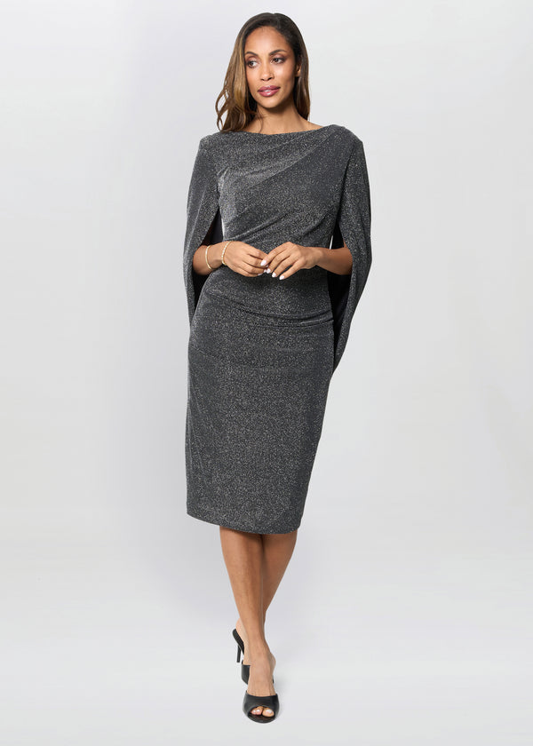 Heena Metallic Drape Back Dress