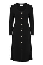 Cher Button Front Knit Midi Dress