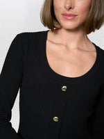 Cher Button Front Knit Midi Dress