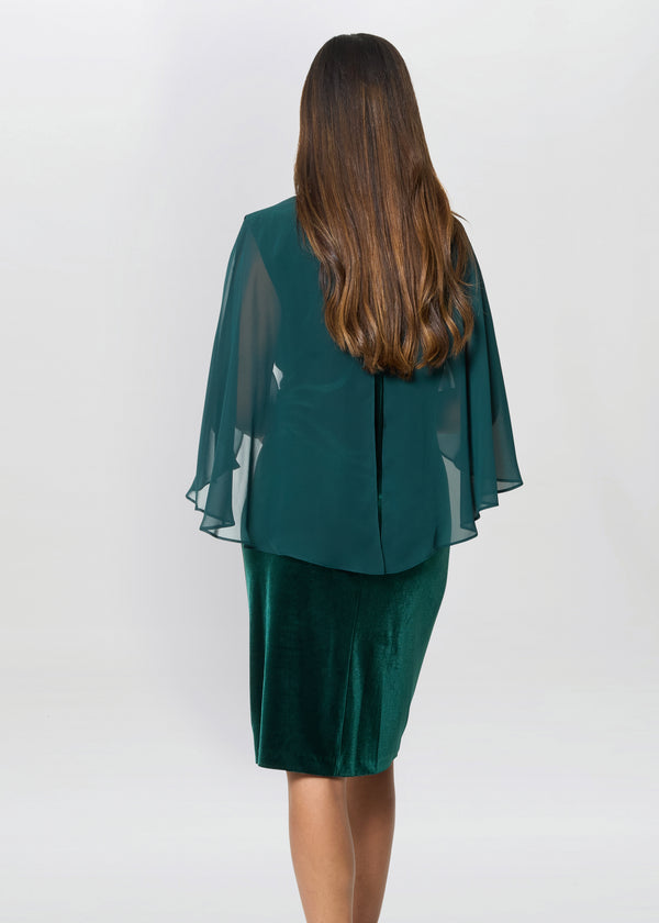 Indiana Velvet Dress With Chiffon Sleeves