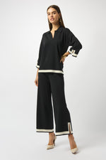 Joseph Ribkoff Sweater Knit Colour Block Culotte Pants