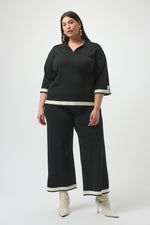 Joseph Ribkoff Sweater Knit Colour Block Culotte Pants