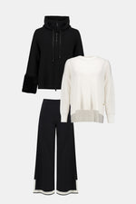 Joseph Ribkoff Sweater Knit Colour Block Culotte Pants