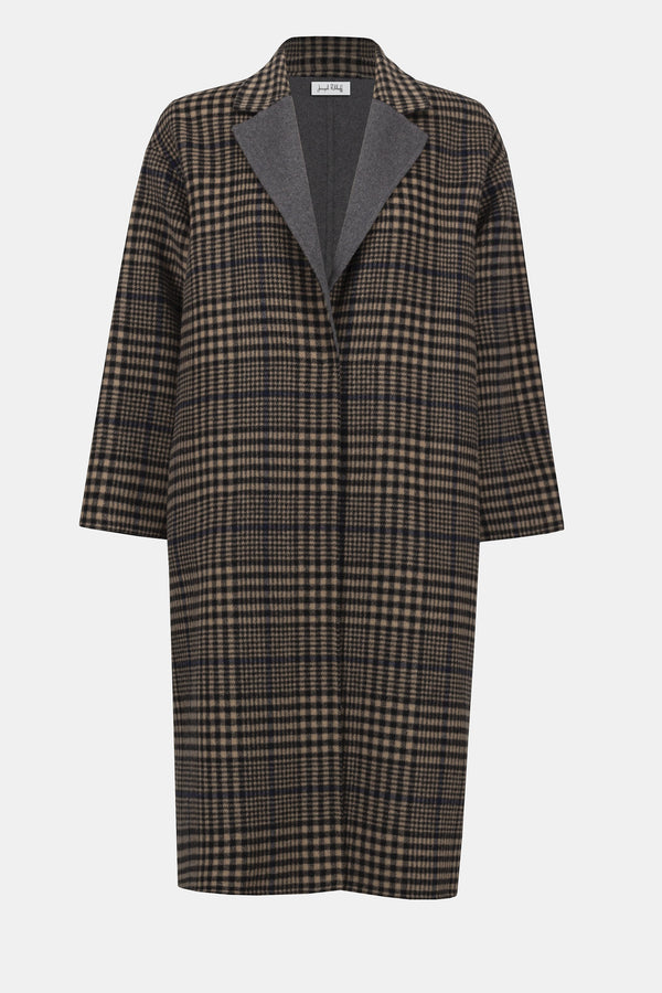 Joseph Ribkoff Wool Blend Plaid Double-Faced Coat