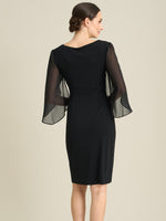 Ryder Jersey And Chiffon Wrap Dress