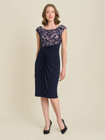 Jana Embroidered Neck Cocktail Dress