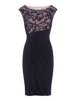 Jana Embroidered Neck Cocktail Dress