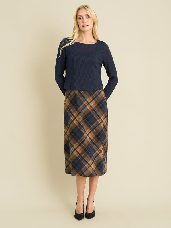 Janis Check Midi Dress