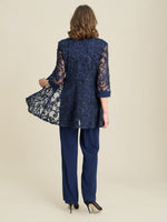 Joelle Embroidered Two Piece Trouser Suit With Detachable Necklace