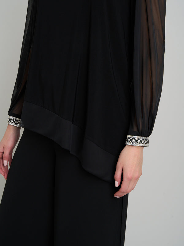 Jillian Sheer Sleeve Blouse