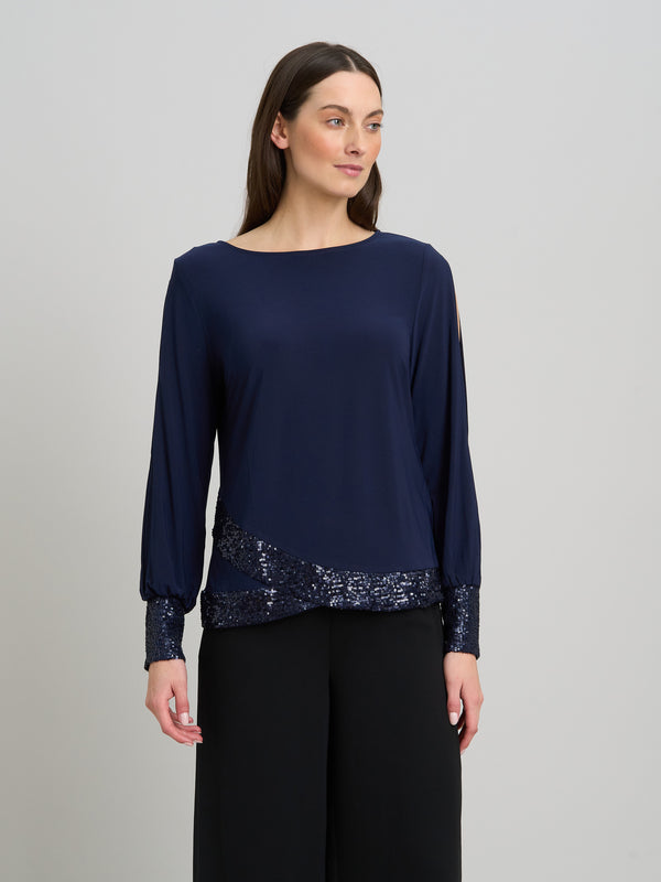 Joanie Sequin Trim Top
