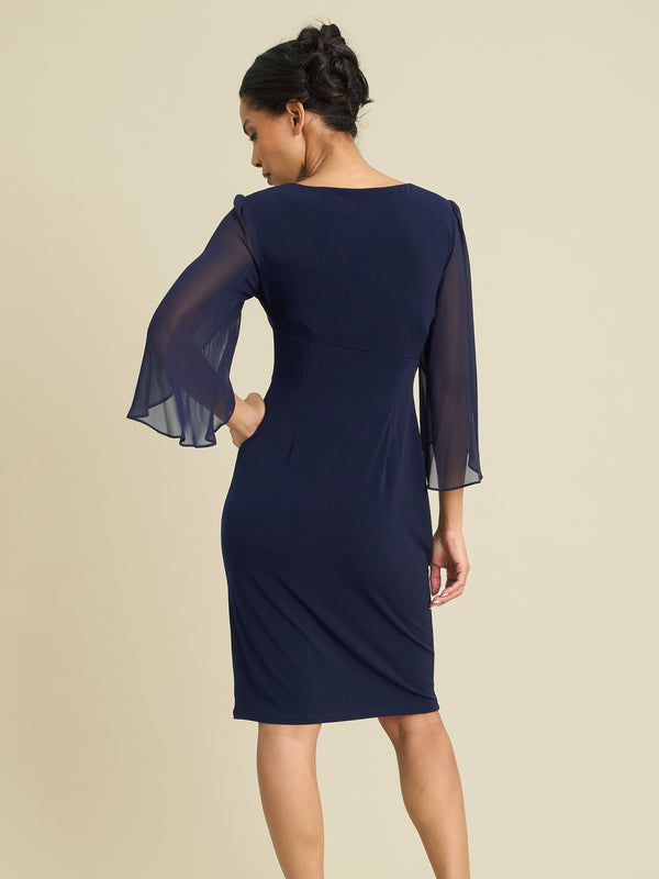 Ryder Jersey And Chiffon Wrap Dress