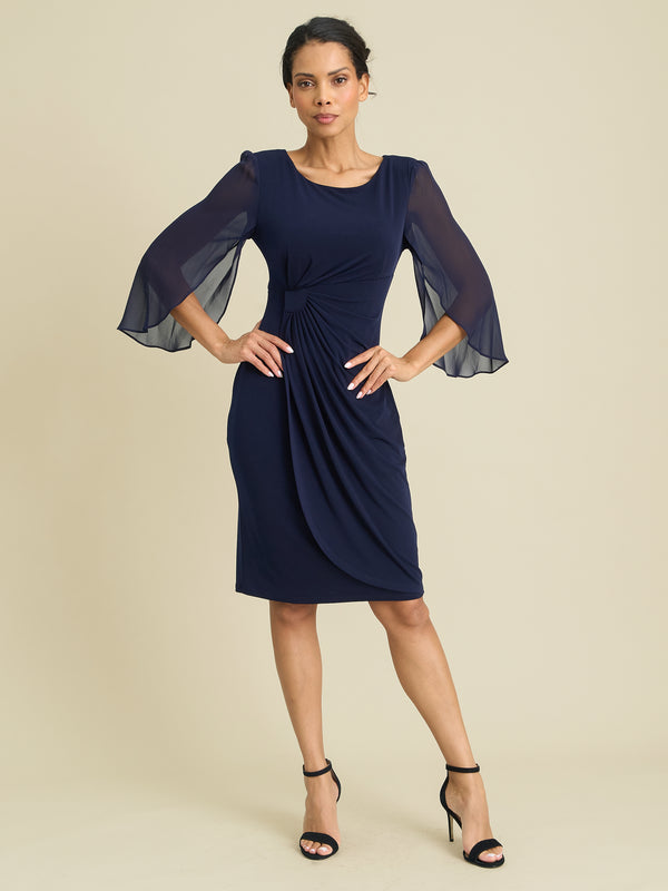 Ryder Jersey And Chiffon Wrap Dress