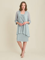 Sue-Ann Pleated Dress And Chiffon Jacket