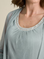 Sue-Ann Pleated Dress And Chiffon Jacket